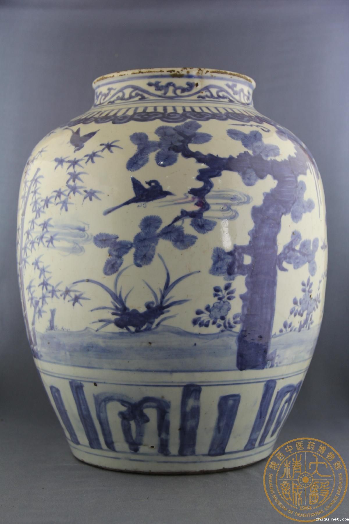 (YS)0004青花松竹梅大药罐